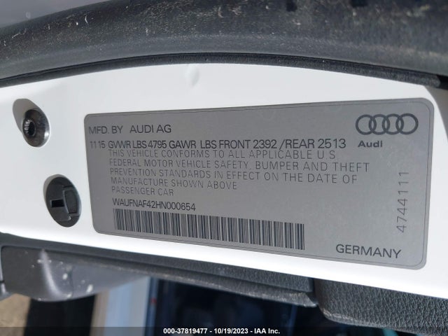 WAUFNAF42HN000654 Audi A4 2.0t Premium
