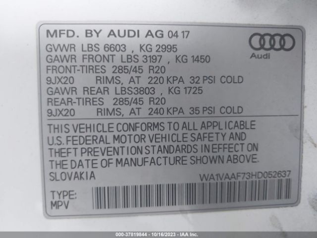 2017 AUDI Q7 WA1VAAF73HD052637 Photo 8