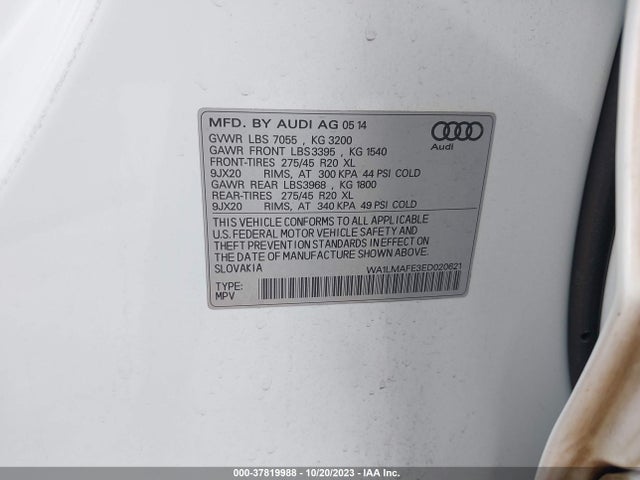 WA1LMAFE3ED020621 Audi Q7 3.0l Tdi Premium Plus