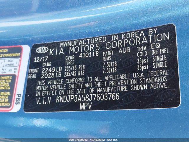 KNDJP3A58J7603766 KIA SOUL +