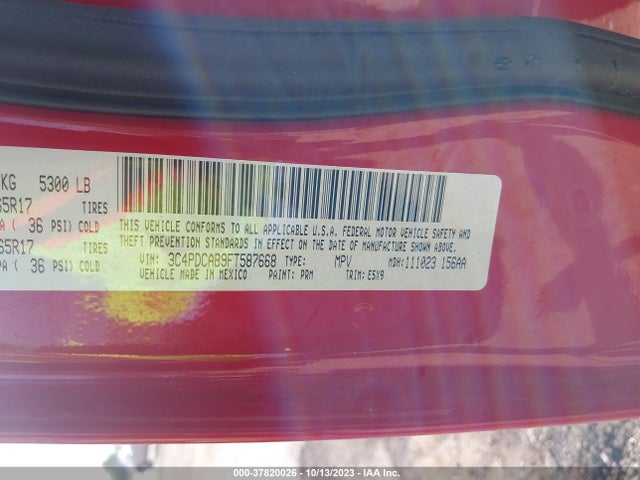 Dodge Journey American Value Pkg 2015 3C4PDCAB9FT587668 Image 9
