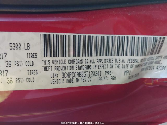 3C4PDCAB8GT120341 Dodge JOURNEY SE
