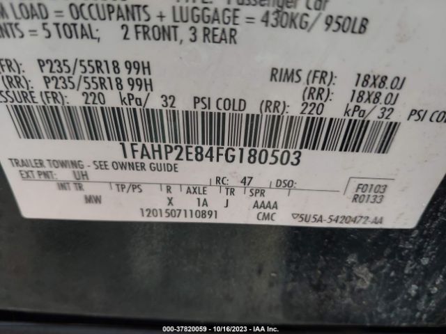 1FAHP2E84FG180503 Ford TAURUS SEL