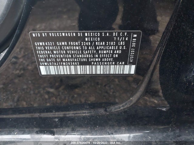 3VWL07AJ1FM263663 Volkswagen Jetta Sedan 1.8t Sel
