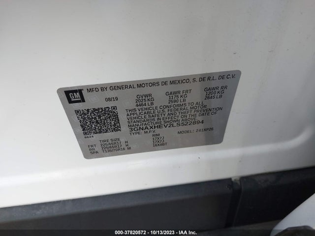 Chevrolet EQUINOX LS 2020 3GNAXHEV2LS522894 Image 9