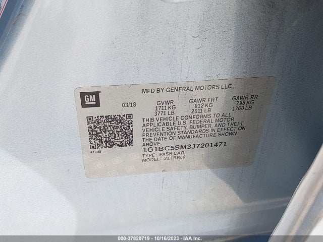 Chevrolet CRUZE LS 2018 1G1BC5SM3J7201471 Image 9
