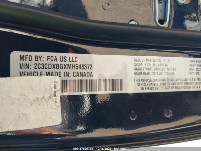 2C3CDXBGXMH548372 Dodge Charger Sxt