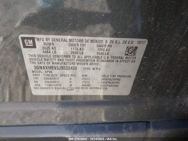 Chevrolet EQUINOX LS 2018 3GNAXHEV3JS532430 Image 9