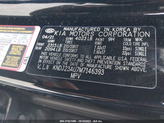 KIA SOUL S 2021 KNDJ23AU7M7146393 Image 9