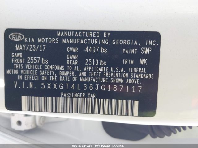 5XXGT4L36JG187117 KIA Optima S