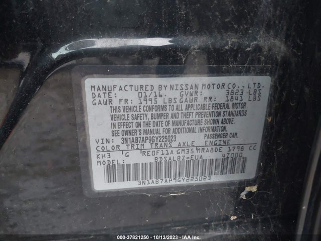 Nissan SENTRA S 2016 3N1AB7AP9GY225023 Image 10