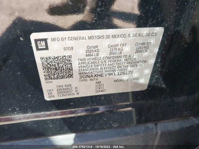 Chevrolet EQUINOX LS 2019 3GNAXHEV9KL126177 Image 9