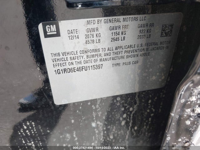 Chevrolet Volt 2015 1G1RD6E46FU115397 Image 9
