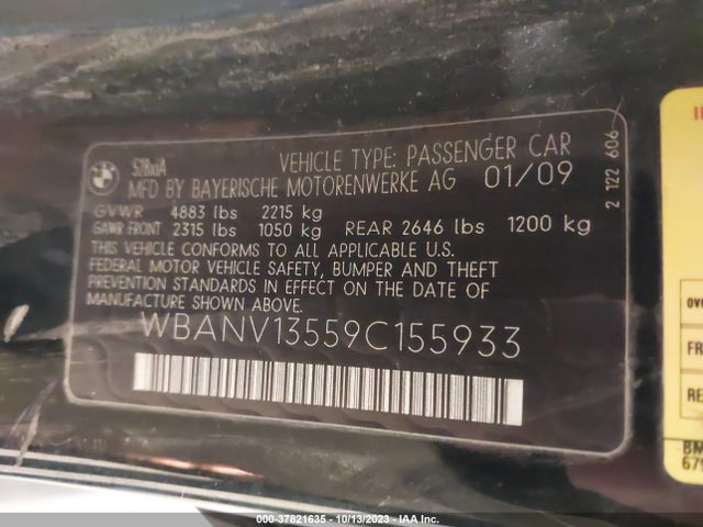 2009 BMW 5 SERIES 528I XDRIVE VIN: WBANV13559C155933