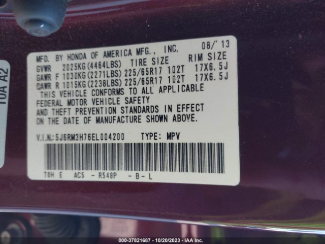 5J6RM3H76EL004200 Honda Cr-v Ex-l