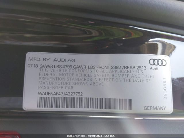 WAUENAF47JA227752 Audi A4 Premium Plus