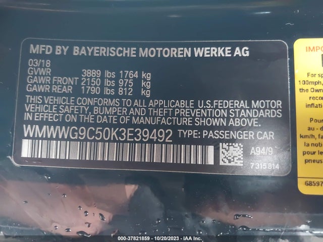 2019 MINI CONVERTIBLE WMWWG9C50K3E39492 Photo 8