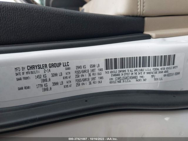 1C4RDJDG0EC450083 Dodge DURANGO LIMITED
