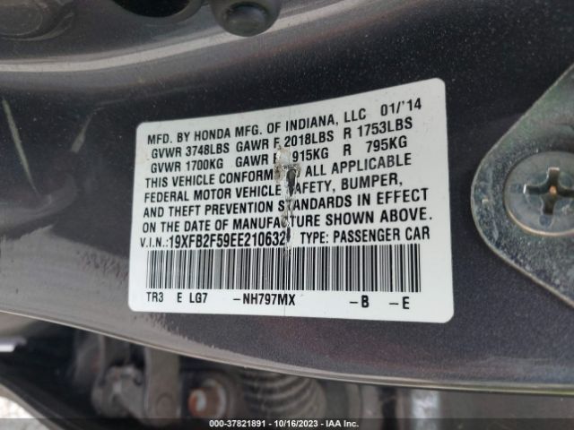 19XFB2F59EE210632 Honda Civic Sedan Lx