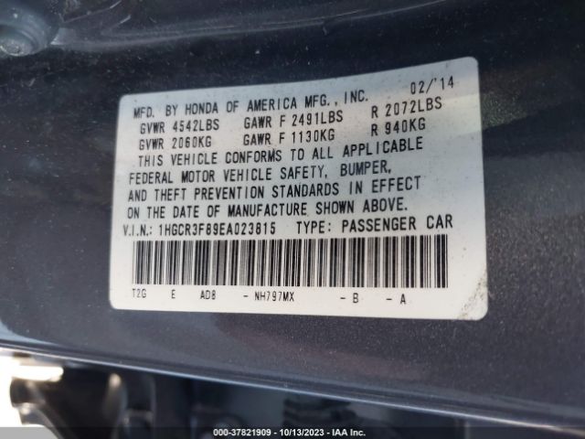 1HGCR3F89EA023815 Honda Accord Sedan Ex-l