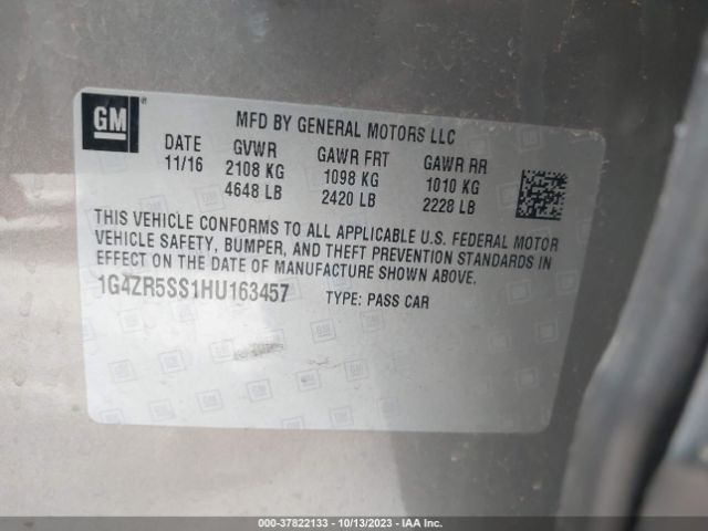 1G4ZR5SS1HU163457 Buick Lacrosse Premium