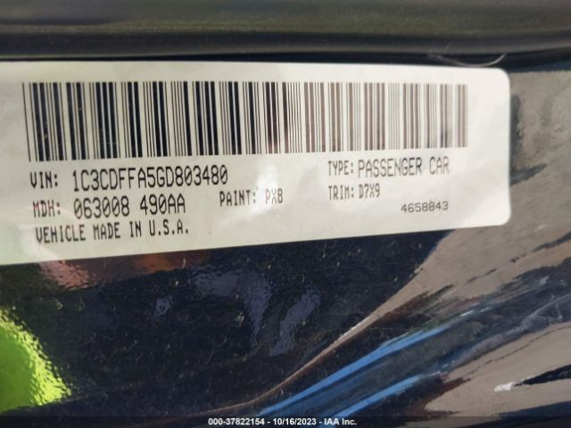 1C3CDFFA5GD803480 Dodge Dart Sxt Sport Blacktop