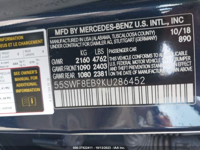 55SWF8EB9KU286452 Mercedes-Benz C-class C 300