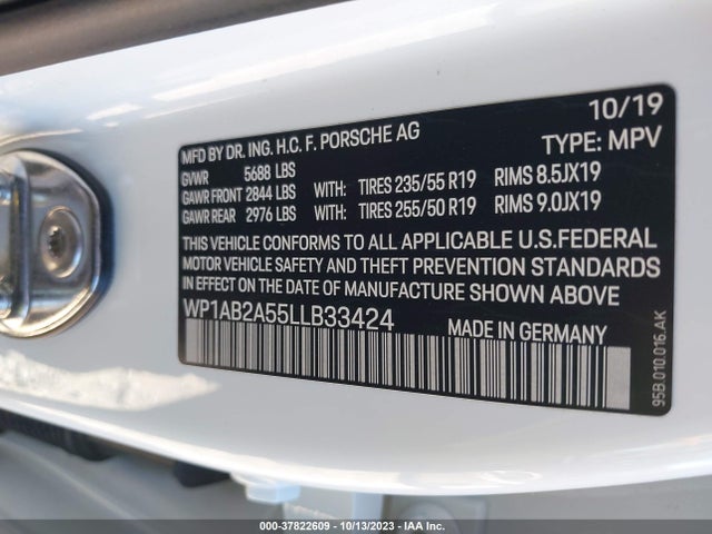 2020 PORSCHE MACAN WP1AB2A55LLB33424 Photo 8