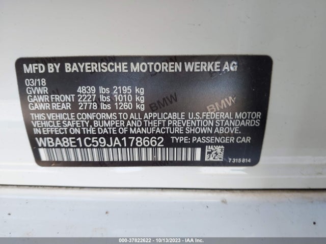 BMW 330e Iperformance 2018 WBA8E1C59JA178662 Image 9
