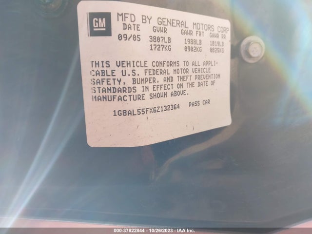 2006 SATURN ION 3 VIN: 1G8AL55FX6Z132364