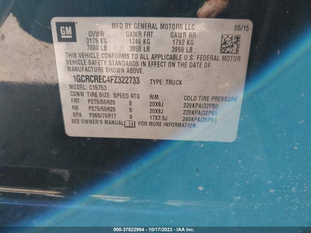 Chevrolet Silverado 1500 1lt 2015 1GCRCREC4FZ322733 Image 9