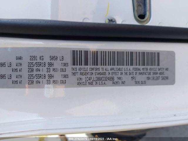 1C4PJLDB6KD324896 Jeep Cherokee Limited