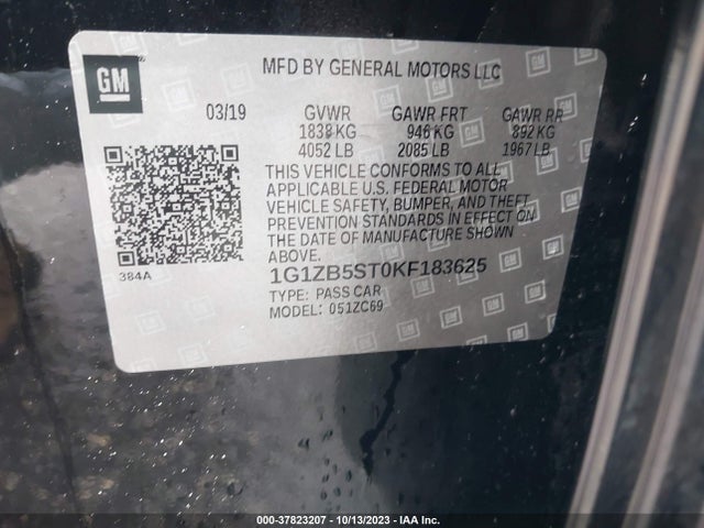 Chevrolet MALIBU LS 2019 1G1ZB5ST0KF183625 Image 9