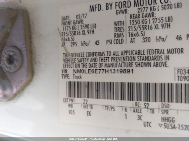2017 FORD TRANSIT CONNECT NM0LE6E77H1319891 Photo 8