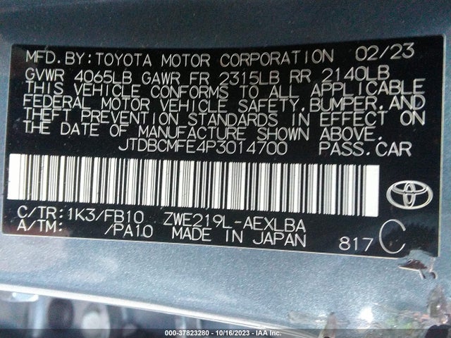 Toyota Corolla Hybrid Le 2023 JTDBCMFE4P3014700 Image 9