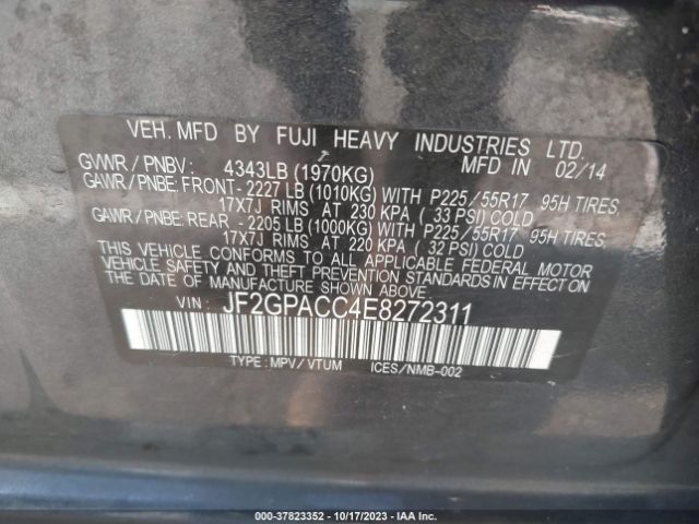 JF2GPACC4E8272311 Subaru Xv Crosstrek 2.0i Premium
