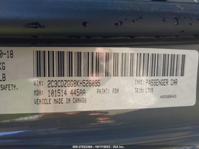 2C3CDZGG8KH526095 Dodge Challenger Sxt