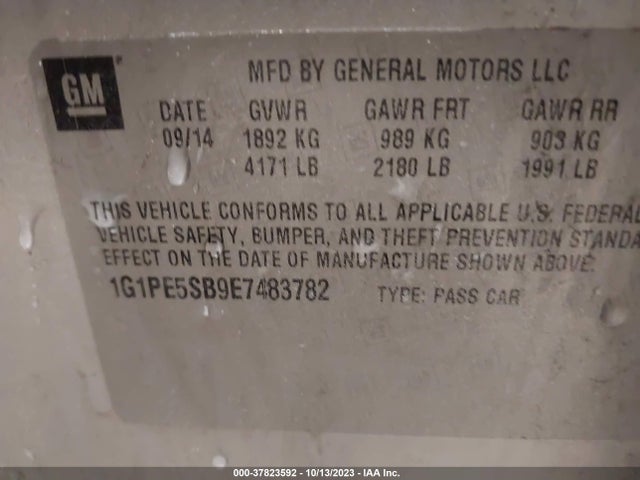Chevrolet Cruze 2lt Auto 2014 1G1PE5SB9E7483782 Image 9
