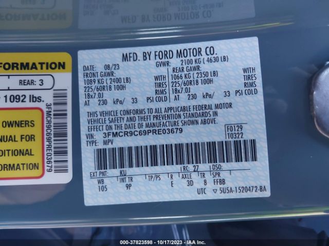 3FMCR9C69PRE03679 Ford Bronco Sport Outer Banks