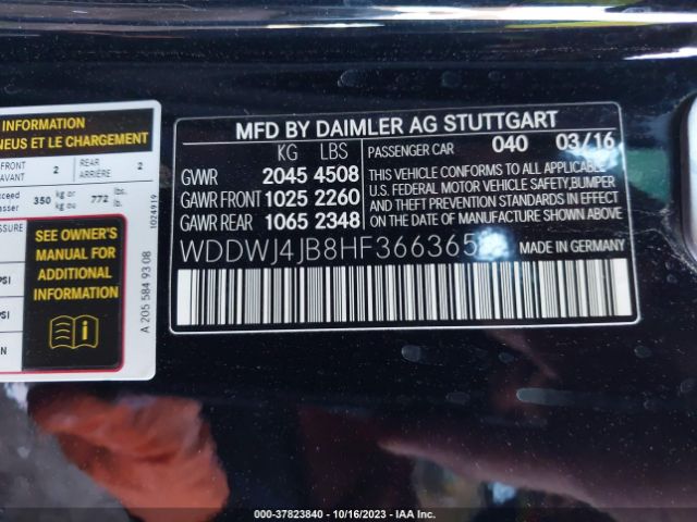 WDDWJ4JB8HF366365 Mercedes-Benz C-class C 300