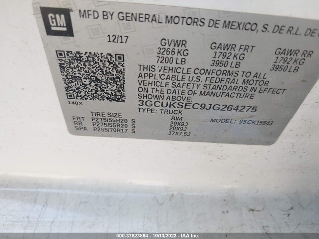 Chevrolet Silverado 1500 1lz 2018 3GCUKSEC9JG264275 Image 9