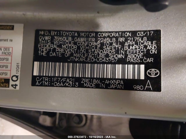 Toyota COROLLA IM 2017 JTNKARJE0HJ543757 Image 9
