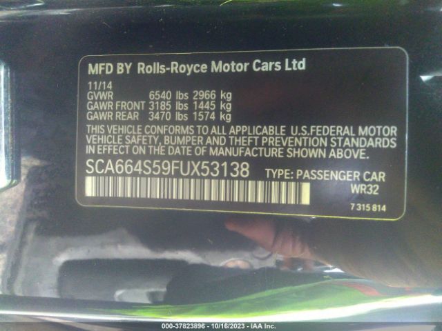 SCA664S59FUX53138 Rolls-Royce Ghost