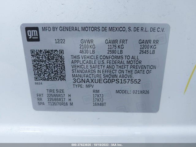 Chevrolet EQUINOX LT 2023 3GNAXUEG0PS157552 Image 9