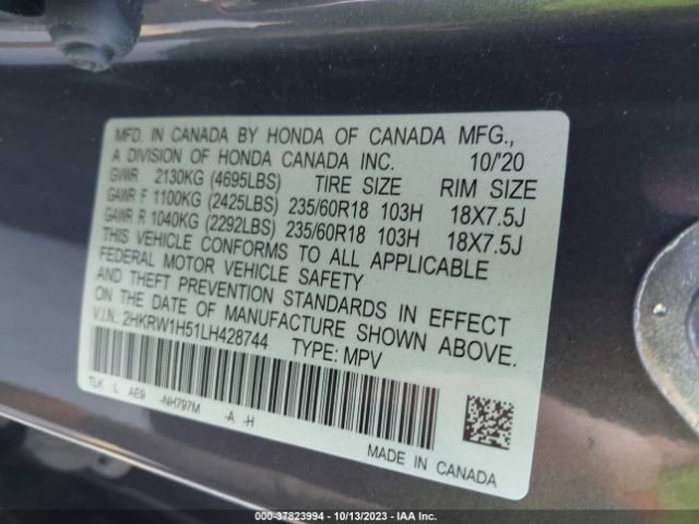 2HKRW1H51LH428744 Honda Cr-v 2wd Ex