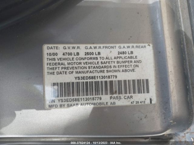 2001 SAAB 9-5 YS3ED58E113018779 Photo 8