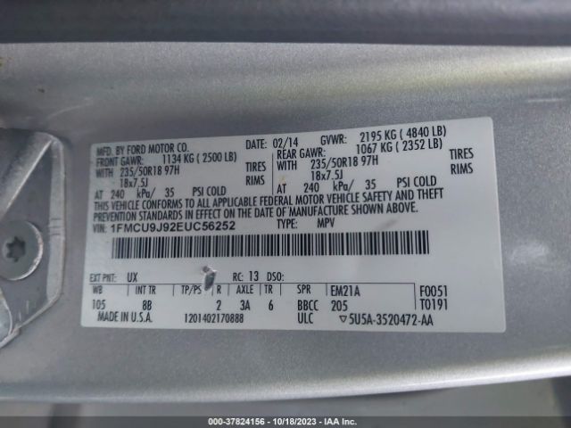 1FMCU9J92EUC56252 Ford Escape Titanium