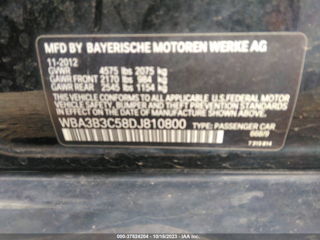 2013 BMW 3 SERIES WBA3B3C58DJ810800 Photo 8