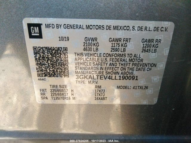 3GKALTEV4LL190091 GMC Terrain Sle