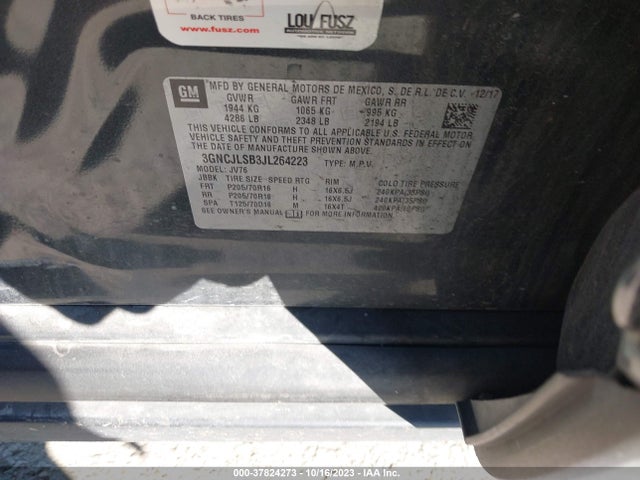 Chevrolet Trax Lt 2018 3GNCJLSB3JL264223 Image 9